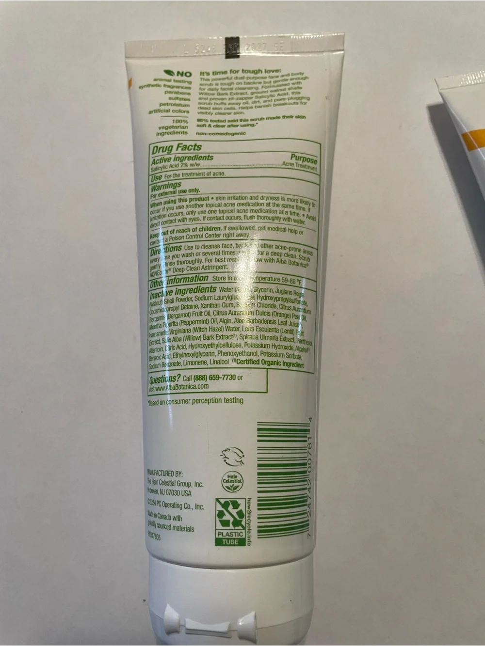 Alba Botanica Acnedote Exfoliating Face & Body Scrub - X2 Bundle New